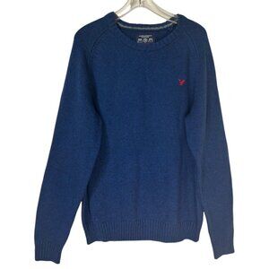 NWT American Eagle Outfitters Athletic Fit Blue Sweater w/ Elbow Patches Size XL